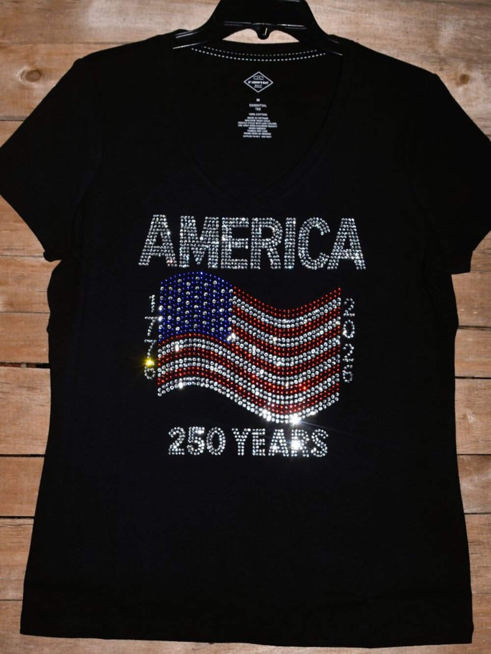 America's 250th Birthday 4th of July rhinestone shirt sz XS S M L XL XXL 1X 2…